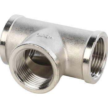 Тройник Ду 20 (3/4") внутренняя резьба никель STOUT